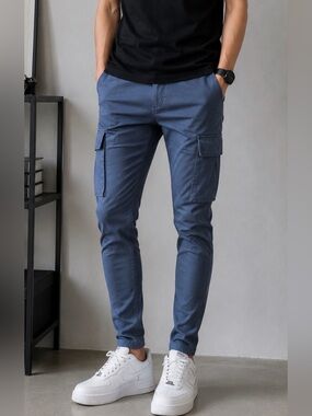 Horst Men’s Blue Slim Fit Cargo Pencil Pants Size 29